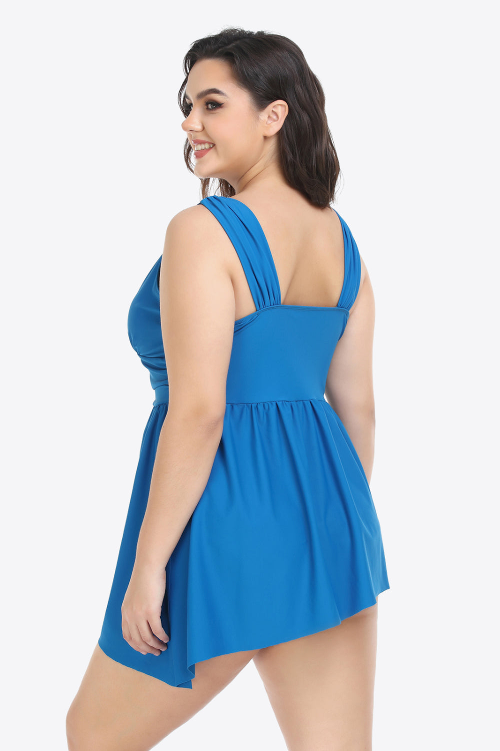 Plus Size Plunge Sleeveless Two-Piece Swimsuit